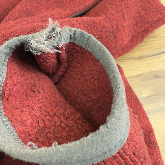 LL Bean Size M Pullover  Slightly Fitted Heather Red 1/4 Snap Fleece Men… - Picture 9 of 10